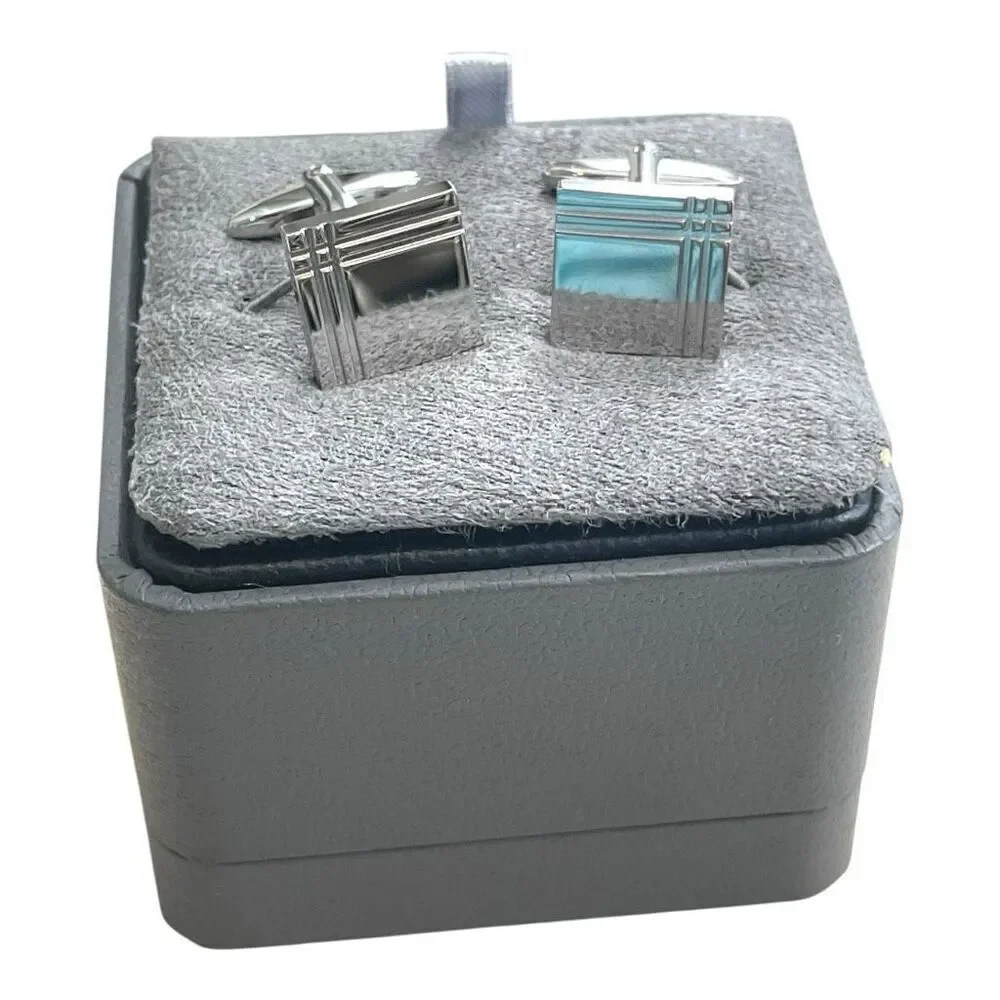 CHISEL Stainless Steel Polished Cufflinks in Box NEW
